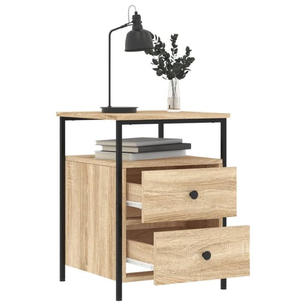 vidaXL Yöpöydät 2 kpl Sonoma-tammi 44x45x60 cm tekninen puu