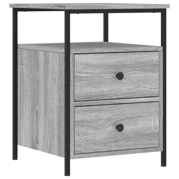 vidaXL Yöpöydät 2 kpl harmaa Sonoma 44x45x60 cm tekninen puu