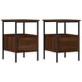 Miniatyrbilde 1 av 11: vidaXL Nattbord 2 stk brun eik 34x36x50 cm konstruert tre
