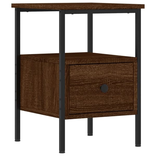 vidaXL Yöpöydät 2 kpl ruskea tammi 34x36x50 cm tekninen puu