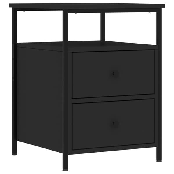 vidaXL Sängbord 2 st svart 44x45x60 cm konstruerat trä