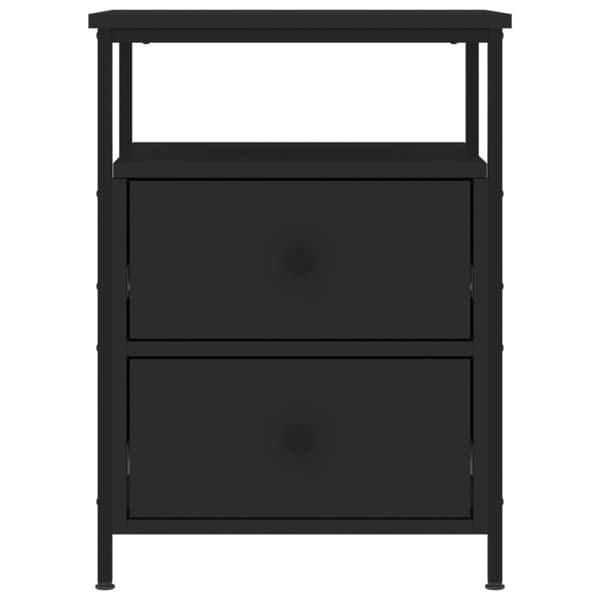 vidaXL Sängbord 2 st svart 44x45x60 cm konstruerat trä