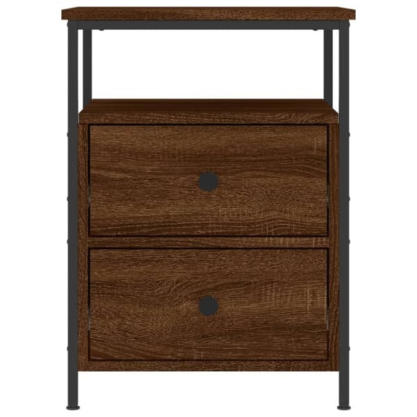 vidaXL Sängbord 2 st brun ek 44x45x60 cm konstruerat trä