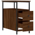 Miniatyrbilde 6 av 11: vidaXL Nattbord 2 stk brun eik 30x60x60 cm konstruert tre