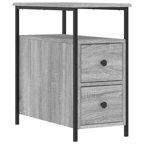 vidaXL sengeborde 2 stk. 30x60x60 cm konstrueret træ grå sonoma-eg