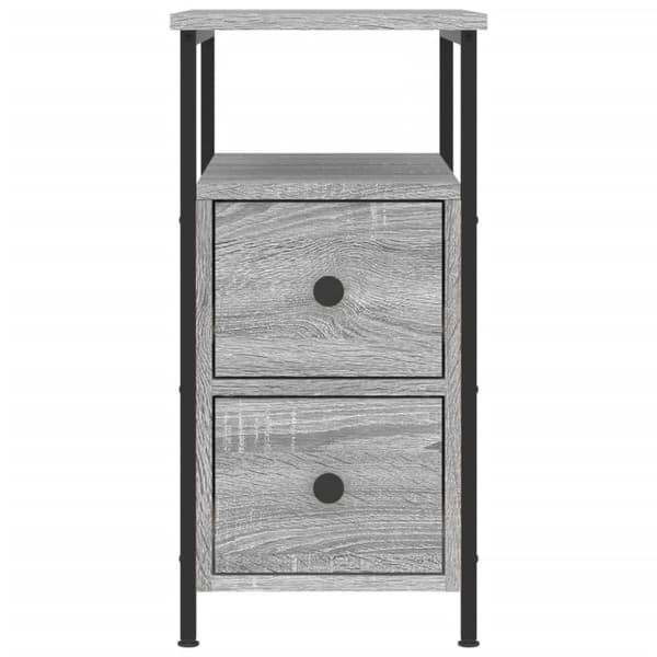 vidaXL sengeborde 2 stk. 30x60x60 cm konstrueret træ grå sonoma-eg
