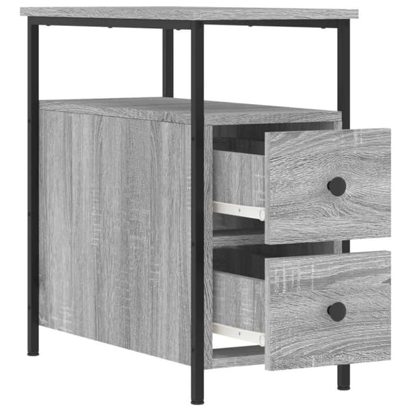 vidaXL sengeborde 2 stk. 30x60x60 cm konstrueret træ grå sonoma-eg