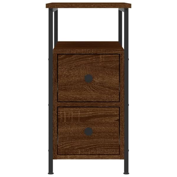 vidaXL Yöpöydät 2 kpl ruskea tammi 30x60x60 cm tekninen puu