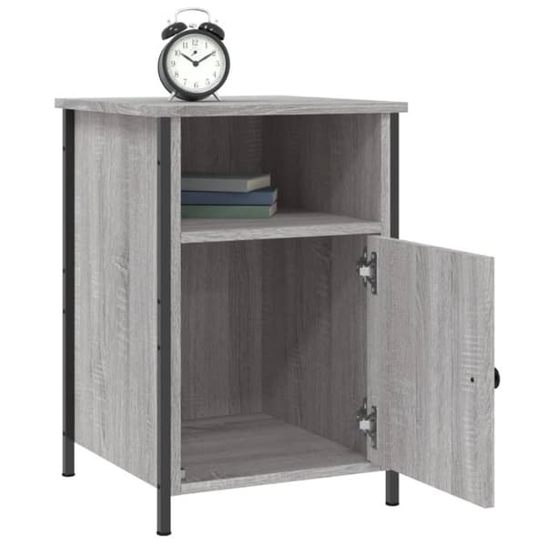 vidaXL sengeborde 2 stk. 40x42x62 cm konstrueret træ grå sonoma-eg