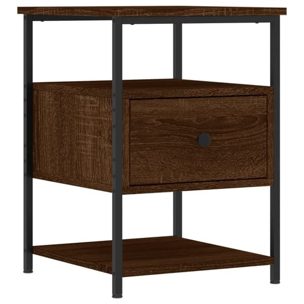 vidaXL sengeborde 2 stk. 40x42x56 cm konstrueret træ brunt egetræ