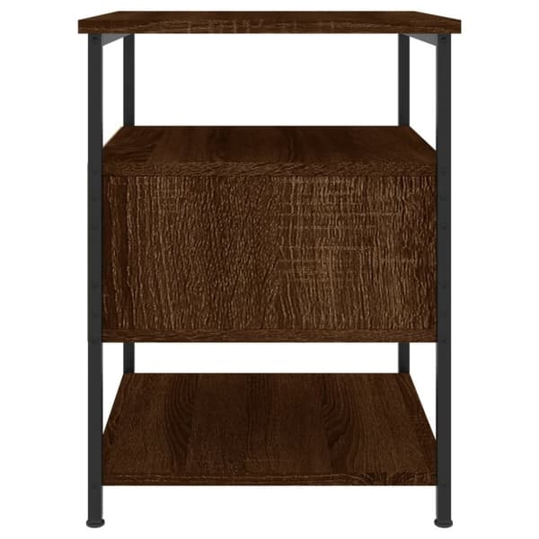 vidaXL sengeborde 2 stk. 40x42x56 cm konstrueret træ brunt egetræ