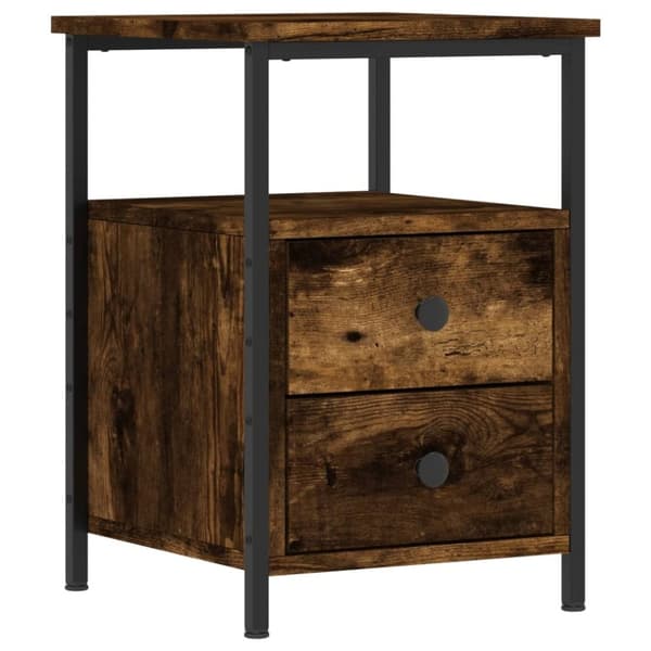 vidaXL Nattbord 2 stk røkt eik 34x35,5x50 cm konstruert tre