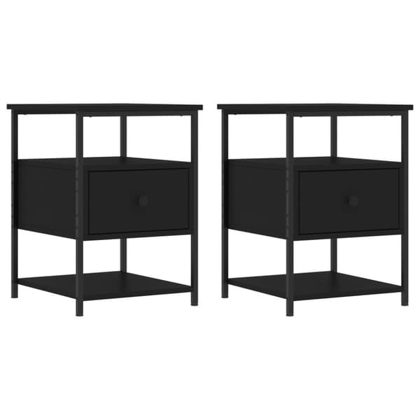 vidaXL sengeborde 2 stk. 40x42x56 cm konstrueret træ sort