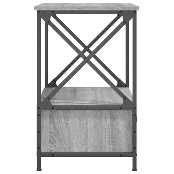 vidaXL sengeborde 2 stk. 50x41x65 cm konstrueret træ grå sonoma-eg