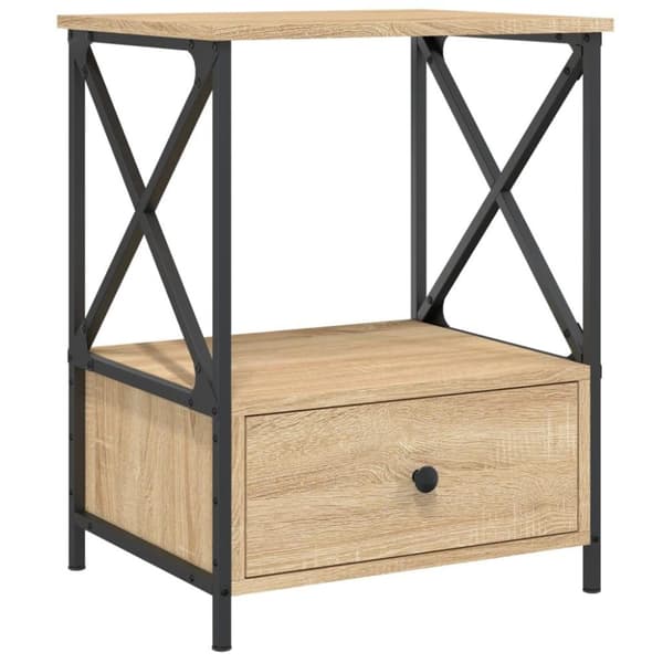 vidaXL Nattbord 2 stk sonoma eik 50x41x65 cm konstruert tre