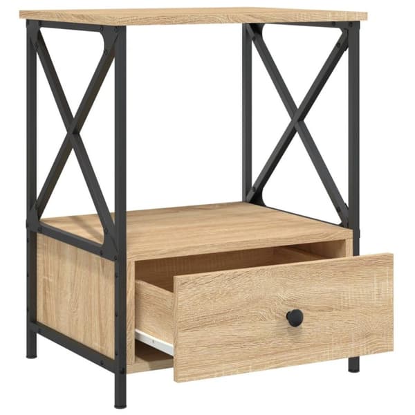 vidaXL Nattbord 2 stk sonoma eik 50x41x65 cm konstruert tre