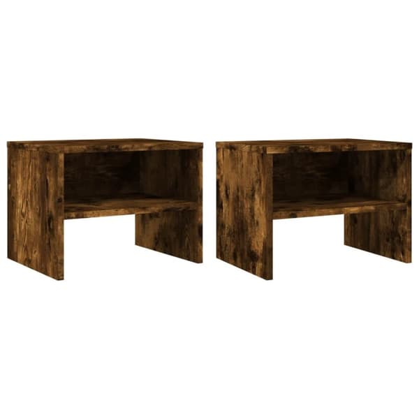 vidaXL Nattbord 2 stk røkt eik 40x30x30 cm konstruert tre