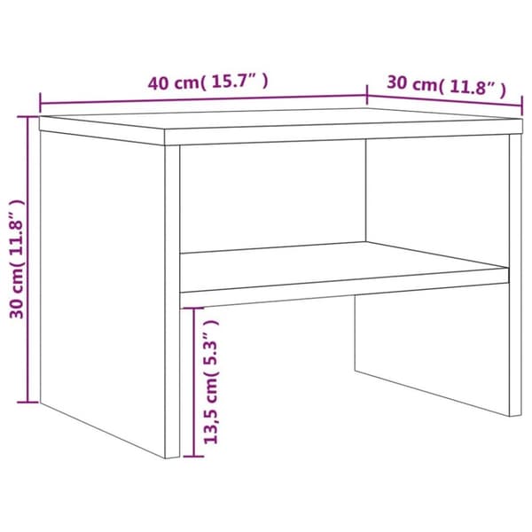 vidaXL Nattbord røkt eik 40x30x30 cm konstruert tre