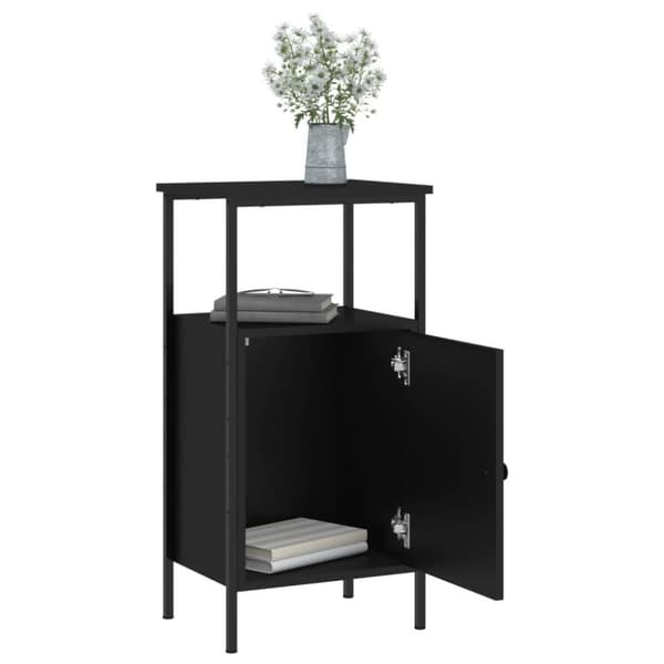 vidaXL Sängbord 2 st svart 41x31x80 cm konstruerat trä