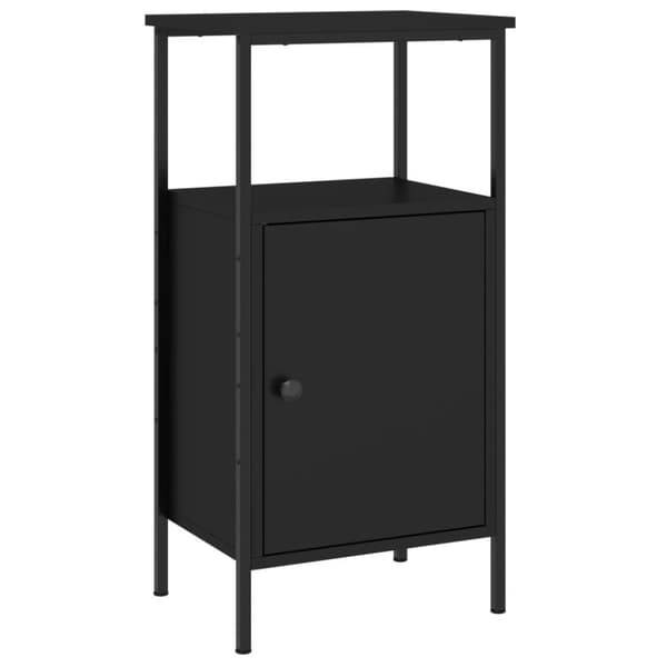 vidaXL Sängbord 2 st svart 41x31x80 cm konstruerat trä