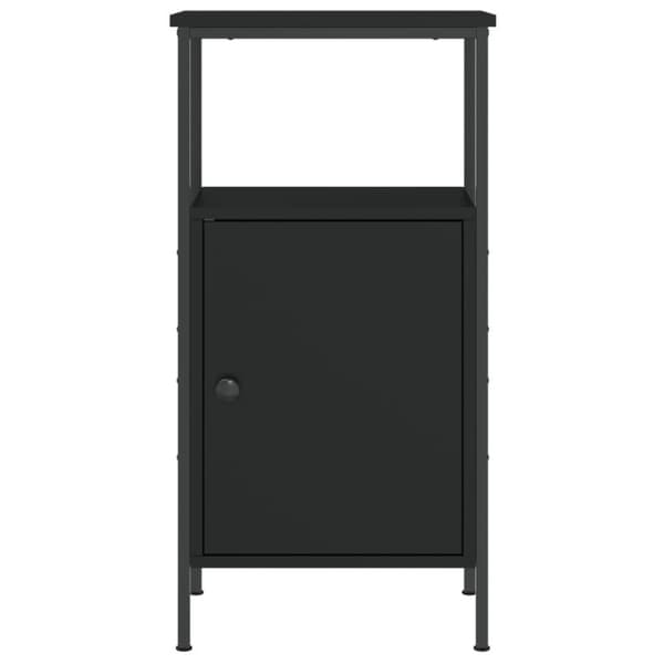 vidaXL Sängbord 2 st svart 41x31x80 cm konstruerat trä