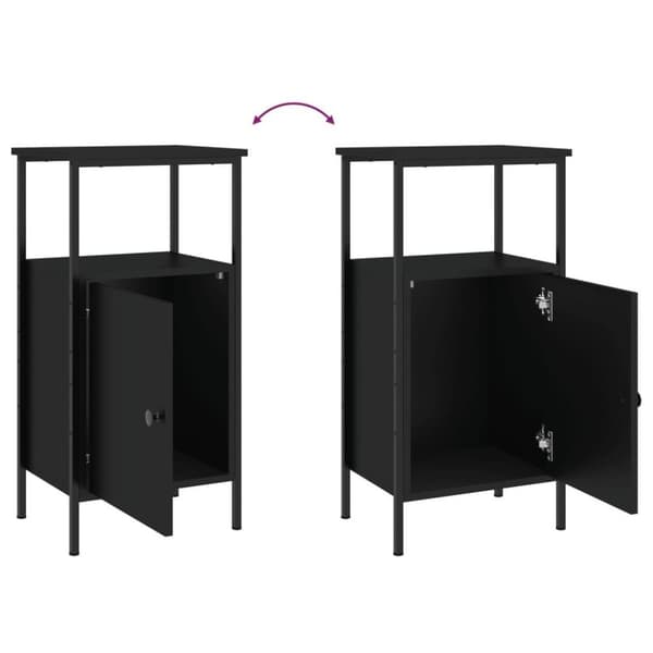 vidaXL Yöpöydät 2 kpl musta 41x31x80 cm tekninen puu
