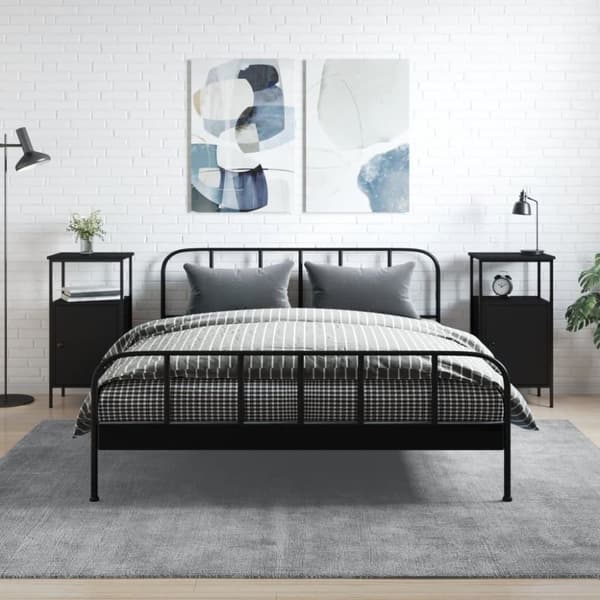 vidaXL Yöpöydät 2 kpl musta 41x31x80 cm tekninen puu