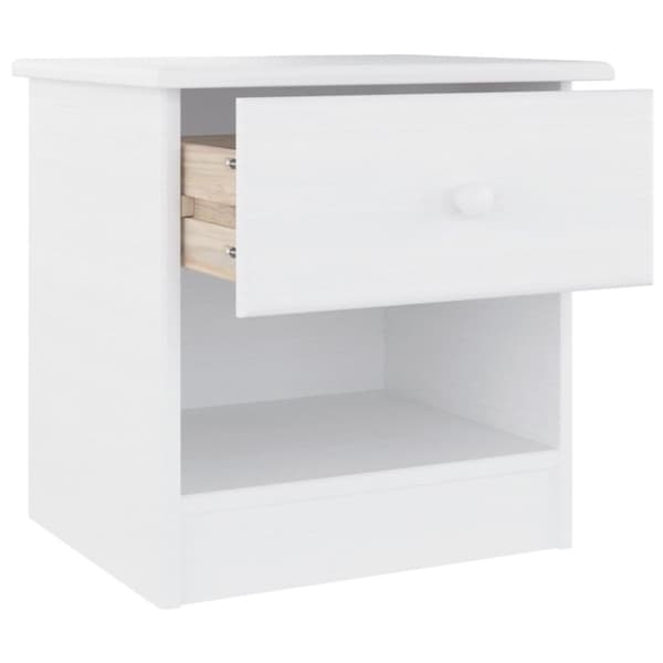 vidaXL Nattbord ALTA hvit 41x35x41 cm heltre furu