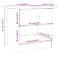 Miniatyrbillede 9 af 9: vidaXL sengebord ALTA 41x35x41 cm massivt fyrretræ hvid
