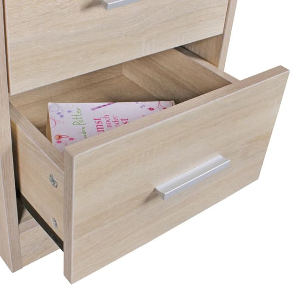 Rootz wood Modern skänk med 3 lådor sonoma - Design Nattduksbord 37,5 x 68 x 35 cm - Extra högt nattduksbord