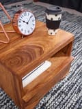Miniatyrbillede 5 af 6: Rootz sengebord massivt træ sheesham sengebord kommode 30 cm 1 skuffe hylde sengeskab landlig ægte træ