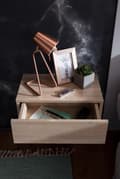 Miniatyrbillede 3 af 6: Rootz sengebord til vægmontering 46x15x30cm Sonoma sengebord træ - Væghylde med skuffe - Sengeskab vægplade til flydende boxmadrasser - Vægkonsol hæng