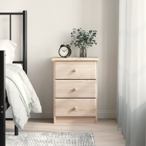 vidaXL Sängbord ALTA 41x35x55,5 cm massiv furu