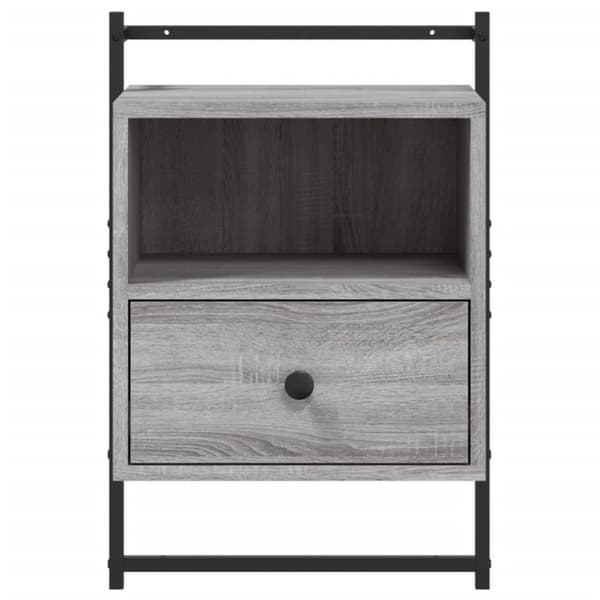 vidaXL væghængt sengebord 40x30x61 cm konstrueret træ grå sonoma-eg