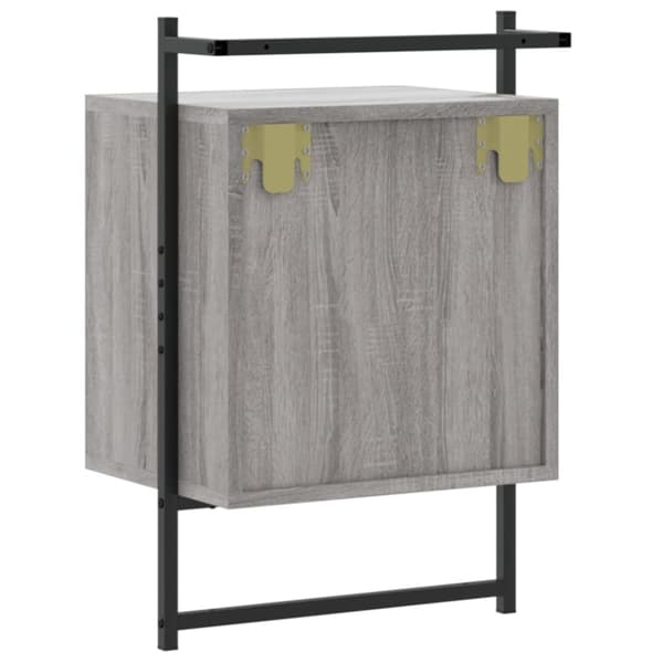 vidaXL væghængt sengebord 40x30x61 cm konstrueret træ grå sonoma-eg