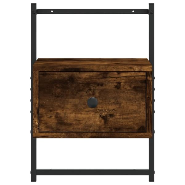 vidaXL væghængt sengebord 35x30x51 cm konstrueret træ røget egetræ