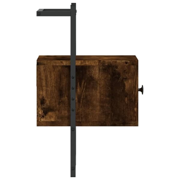 vidaXL væghængt sengebord 35x30x51 cm konstrueret træ røget egetræ