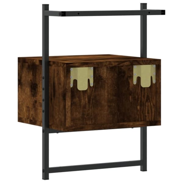 vidaXL væghængt sengebord 35x30x51 cm konstrueret træ røget egetræ