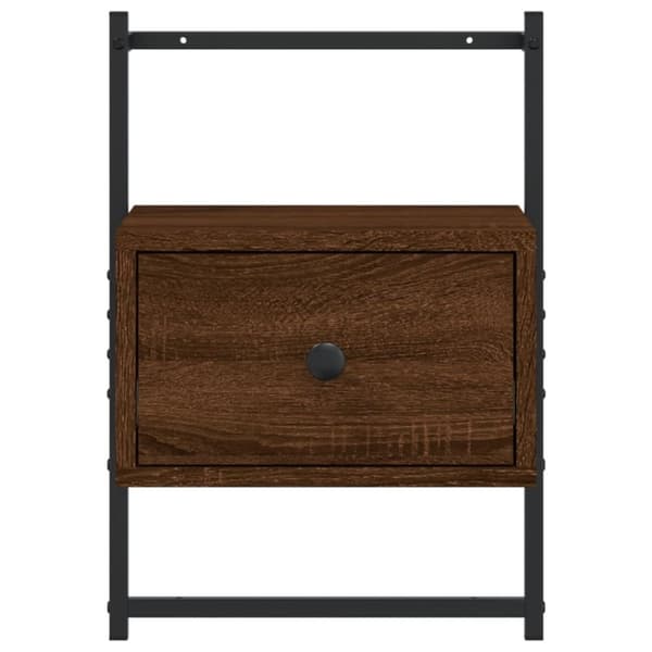 vidaXL væghængt sengebord 35x30x51 cm konstrueret træ brunt egetræ