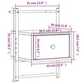 Miniatyrbillede 9 af 10: vidaXL væghængt sengebord 35x30x51 cm konstrueret træ brunt egetræ