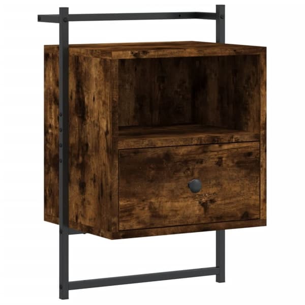 vidaXL Nattbord veggmontert 2 stk røkt eik 40x30x61 cm konstruert tre