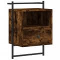 Miniatyrbilde 5 av 11: vidaXL Nattbord veggmontert 2 stk røkt eik 40x30x61 cm konstruert tre