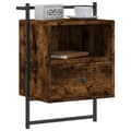 Miniatyrbilde 2 av 11: vidaXL Nattbord veggmontert 2 stk røkt eik 40x30x61 cm konstruert tre