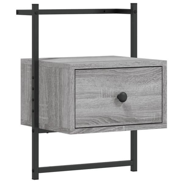 vidaXL Sängbord väggmonterat 2 st grå sonoma 35x30x51 cm konstr. trä