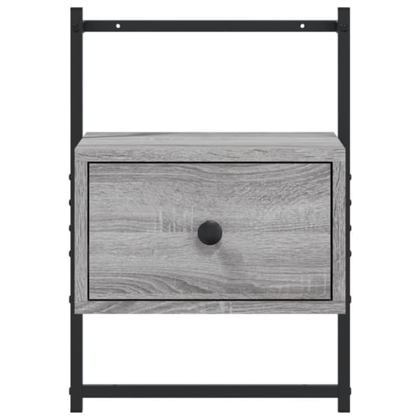 vidaXL Sängbord väggmonterat 2 st grå sonoma 35x30x51 cm konstr. trä