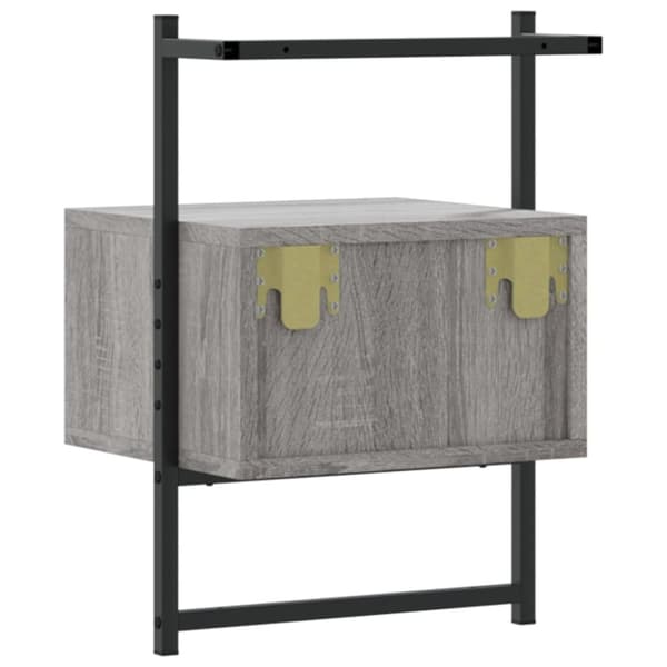 vidaXL Sängbord väggmonterat 2 st grå sonoma 35x30x51 cm konstr. trä