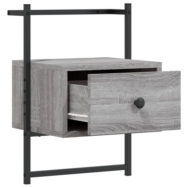vidaXL Sängbord väggmonterat 2 st grå sonoma 35x30x51 cm konstr. trä