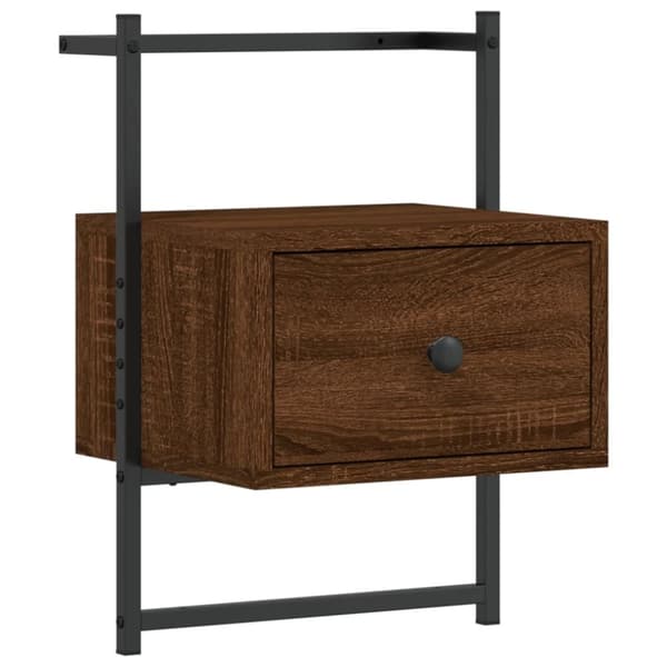 vidaXL Nattbord veggmontert 2 stk brun eik 35x30x51 cm konstruert tre