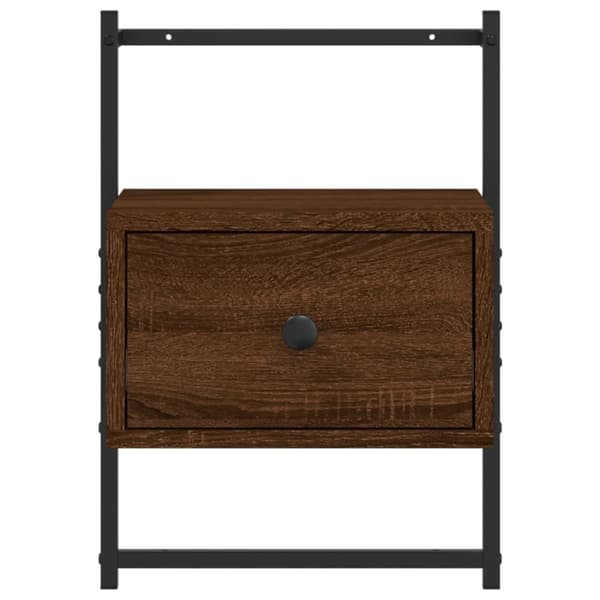 vidaXL Nattbord veggmontert 2 stk brun eik 35x30x51 cm konstruert tre