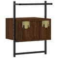 Miniatyrbilde 7 av 11: vidaXL Nattbord veggmontert 2 stk brun eik 35x30x51 cm konstruert tre